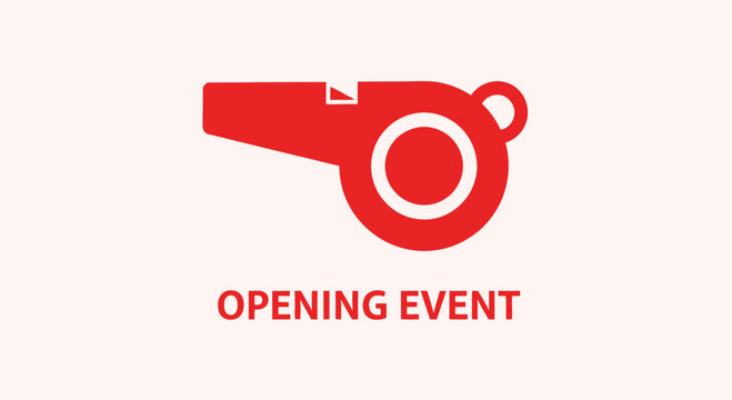 Red Whistle Symbolizing Event Opening Ceremony Announcement or Introductory Celebration