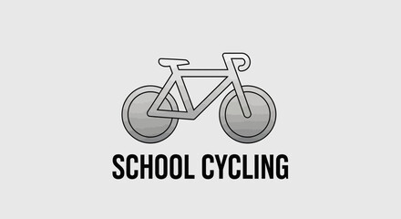 Fototapeta premium School Bicycle Icon: A Modern Graphic Depiction of Cycling and Education