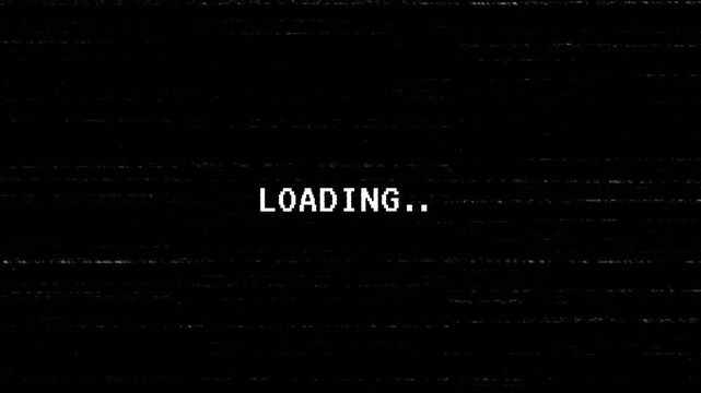 Glitch Loading Screen Background with Retro Digital Static and Cyber Noise Effect