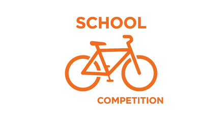 Fototapeta premium School Cycle Race Competition Emblem for Educational Programs and Community Events