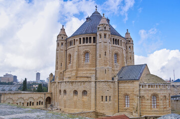 Fototapeta premium Abbey of the Dormition on Mount Zion in Jerusalem.Israel.
