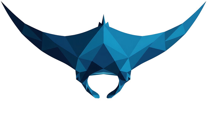 Low poly manta ray illustration