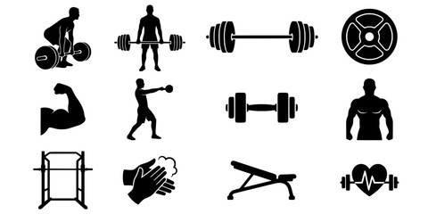 Fototapeta premium Weightlifting Deadlift Bodybuilder Silhouette