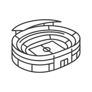 Esbo&ccedil;o de est&aacute;dio de futebol desenhado - Ilustra&ccedil;&atilde;o Vetorial.