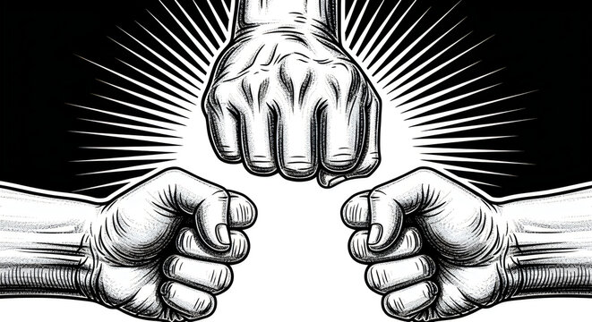 Fight for your rights protest poster style vector illustration