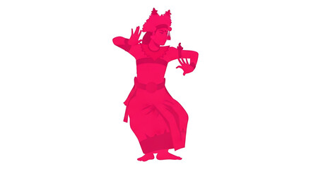 Fototapeta premium Balinese dancer silhouette in traditional costume performing a cultural dance