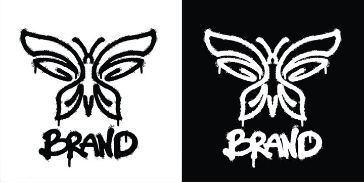Butterfly Urban graffiti style logo