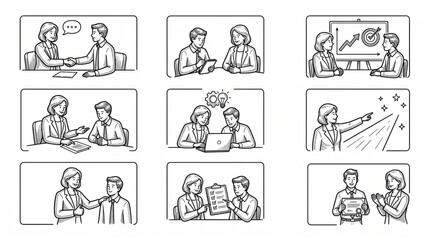 Fototapeta premium People communicating in business settings.