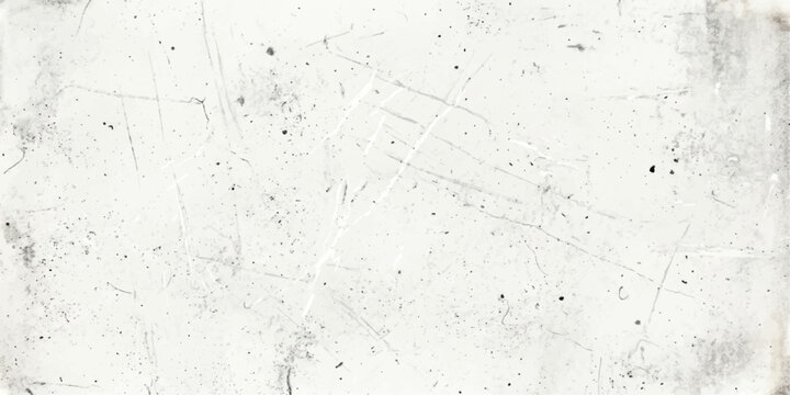 A blank white painted wall background features a vintage grunge texture with a rough concrete stone pattern and old grey cement material design