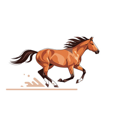 Brown Horse Running Fast Galloping 2.