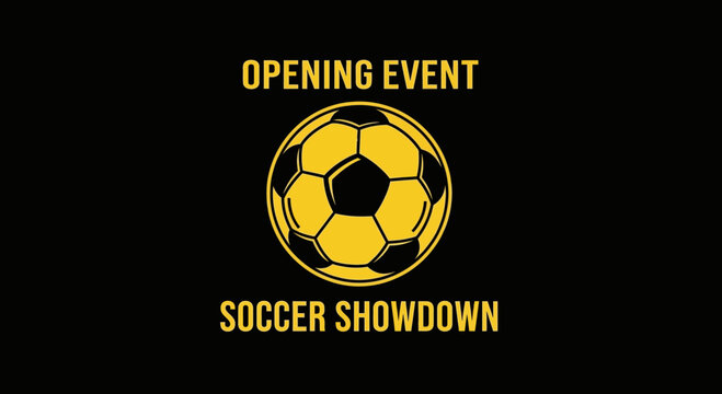 Soccer Match Announcement: Exciting Opening Event Showdown in Golden Yellow Design Presentation