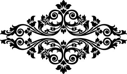 Black floral ornamental design element © Subon91