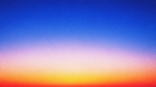 Stunning sunset inspired color gradient with deep blue and warm orange shades and grainy texture