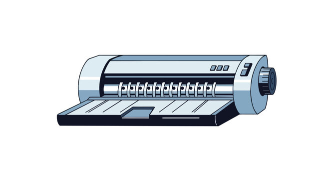 Modern Thermal Laminator Machine Illustration for Office Document Protection and Finishing