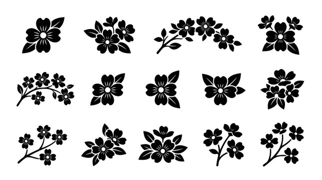 Dogwood Blossom Vector Illustration | Elegant Botanical Floral Artwork | Spring Bloom Nature Design