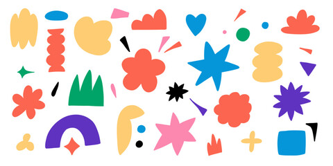Naklejka premium Set of doodle hand drawn fancy bold organic shapes