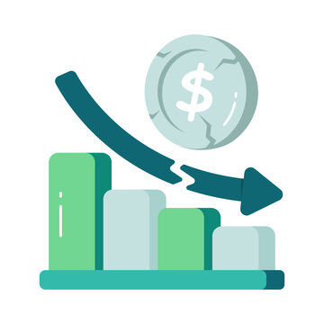 Modern design icon of financial downfall 