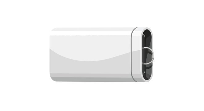 White modern sleek metallic portable case or device container illustration