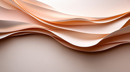 Obraz premium Abstract wavy layers of pink paper creating a soft border, forming elegant flowing lines with delicate shadows, conveying notions of smoothness, elegance, design, and background texture