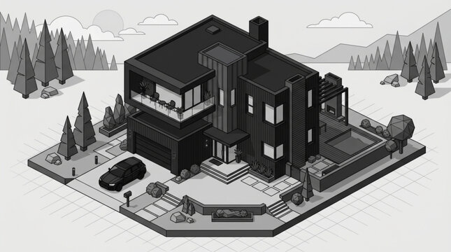 sketch of house
