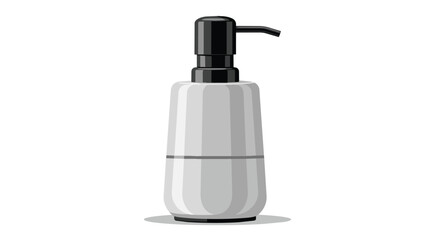 Obraz premium Modern Gray Ceramic Liquid Soap Dispenser Bottle with Black Pump Illustration