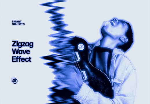 Zigzag Wave Photo Effect &ndash; Distortion for Album Cover & Social Media (PSD)