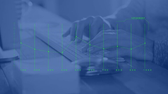Keyboard tapping starting HUD animation hands typing tapping trackpad updating data nodes for loop