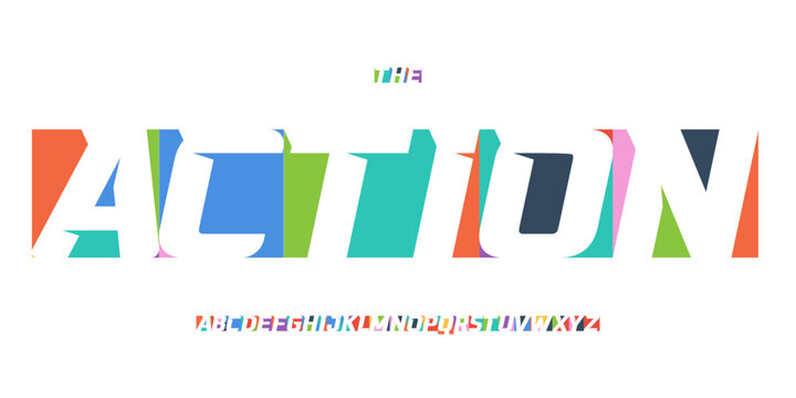 Kid Fun Colorful Italic Font Sport Game Toy Logo Alphabet Letter Set Modern Typography, Automotive Typographic Design for Race Title Text, Vibrant Poster Headline, Color Fonts. Vector Typeface.