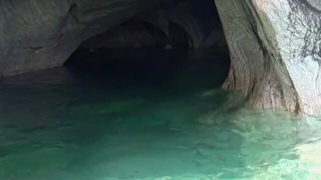Witness the breathtaking beauty of Patagonia's Marble Caves. Glide through an ethereal wonderland of azure waters and sculpted stone, a vibrant masterpiece of nature on General Carrera Lake.