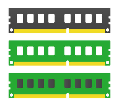 Random access memory icon. RAM. Vector icon set isolated on white background.