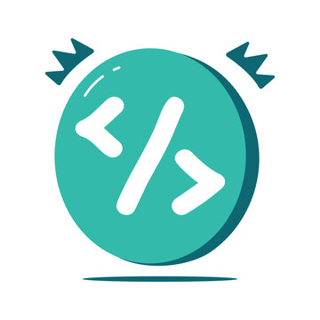Unique design icon of coding