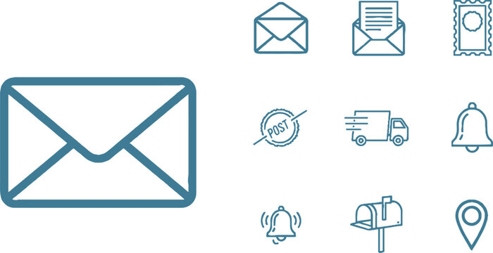 Minimalist Contact Methods and Message Communication Icon Pack
