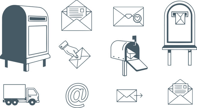 Minimalist Contact Methods and Message Communication Icon Pack