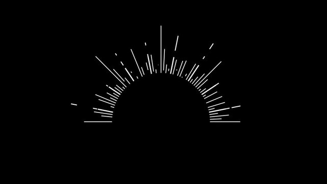 Sunshine and sun rays hand drawing looping retro line art icon animation. Vintage bursting sun beams