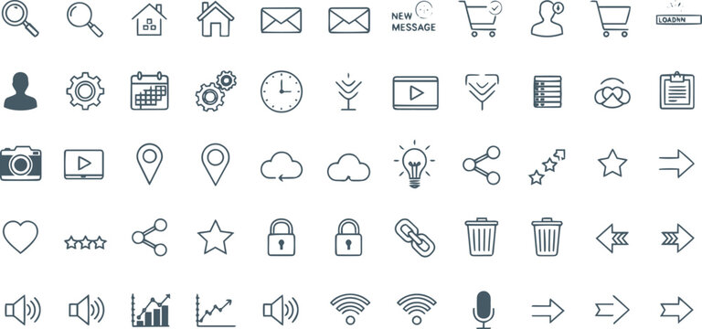 Minimalist Contact Methods and Message Communication Icon Pack