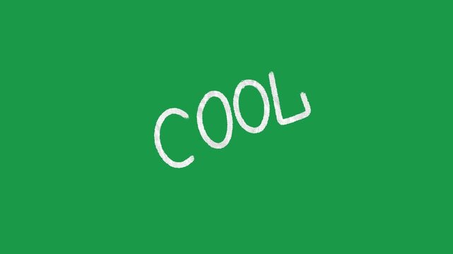 2D Hand Drawn Animated Cool Text Graphic on Green Screen