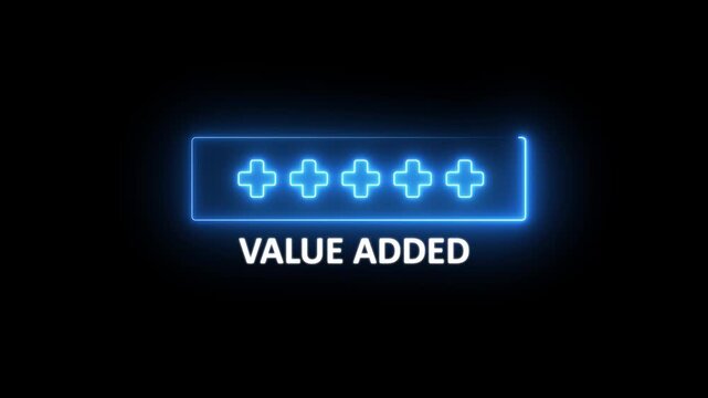 Value Added representing growth, improvement, and added value in business and projects. Positive thinking or personal development.motion graphic of Value Added Concept on transparent background.