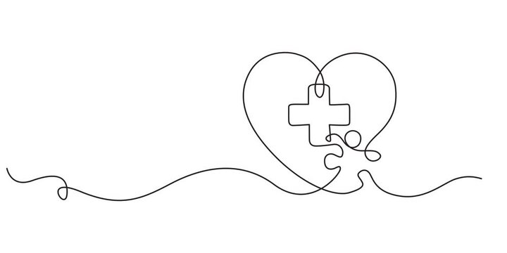 Shield with medical cross icon continuous one line drawing on white background minimalist security and protection symbol 4k animation video, Isolated medical cross outline vector in continuous one
