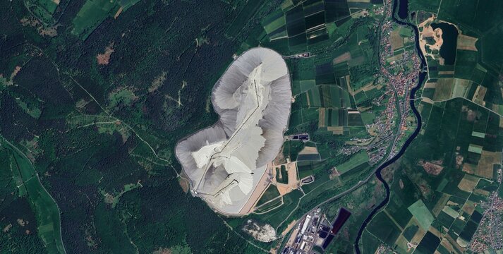 Monte Kali Potash Waste Heap Aerial View, Germany
