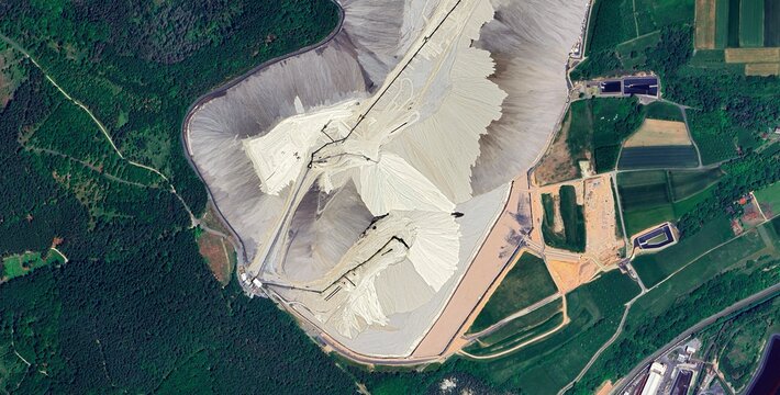 Monte Kali Potash Waste Heap Aerial View, Germany