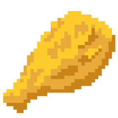 Fototapeta premium Fried chicken pixel Illustration
