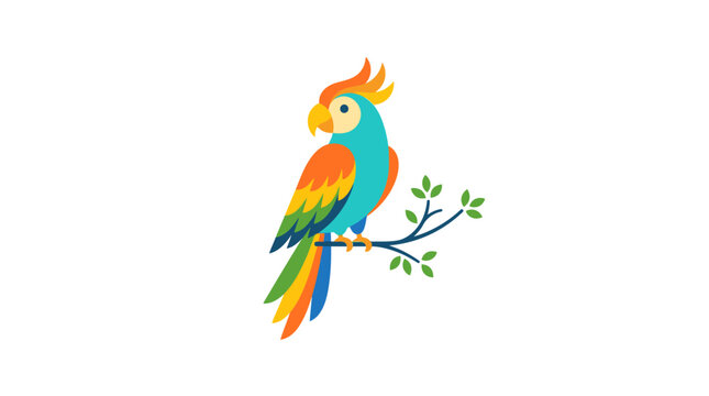 A vibrant parrot perched on a branch.
