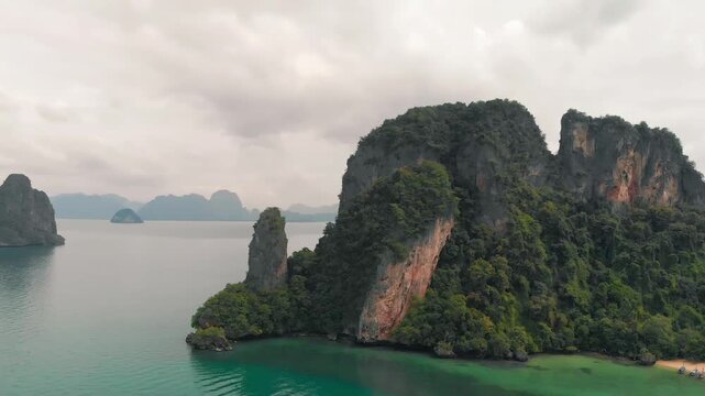 Koh Hong aerial view, Thailand. Drone viewpoint of beautiful Thai Islands