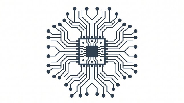 AI Processor vector icon for websites and mobile minimalistic flat design. Mini AI CPU icon in flat style. 