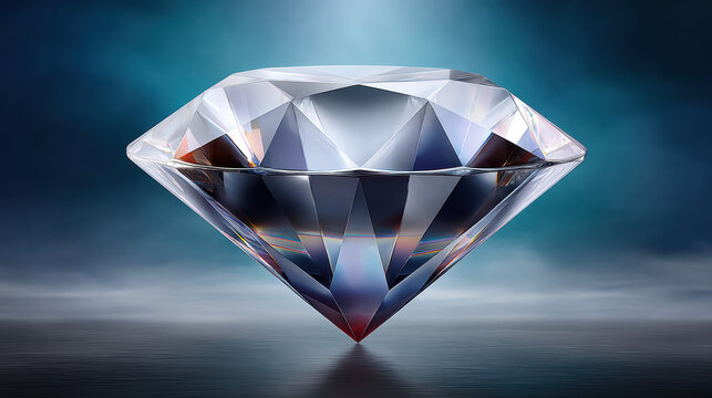 A beautifully cut diamond shines brightly, reflecting light and showcasing its facets against a soft, blurred background, symbolizing wealth and luxury investment.