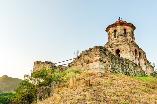 Ruins of the medieval 12th-century Serbian Orthodox Stara Pavlica Monastery near Raska overlooking the Ibar river valley, Serbia