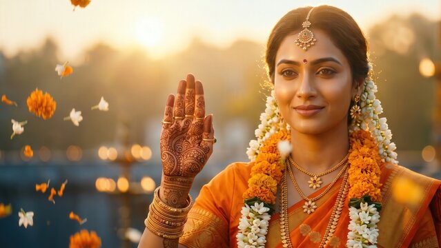 Maa Ambe Blessing Pose &ndash; Divine Spiritual Portrait