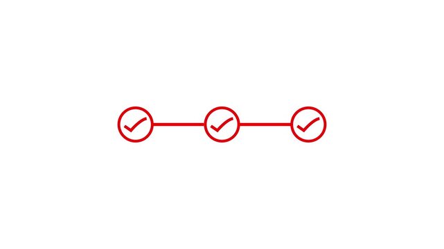 3 step infographic process with check mark icon. infographic step by step process icon animation. step process success with check marks. Step-by-Step Guide. 4k videos