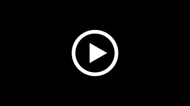 Play button icon animation on circle. video player icon triangle shape button icon animation with white background. Play icon, play pulse button, video play icon for website and mobile design