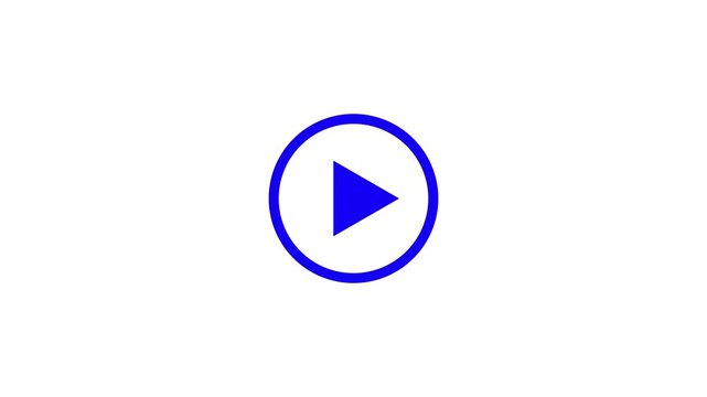 Simple black play button icon on a clean white background for media playback and streaming services, Play Button Icon for media player and control panel design. Play Button Icon for music, sound,